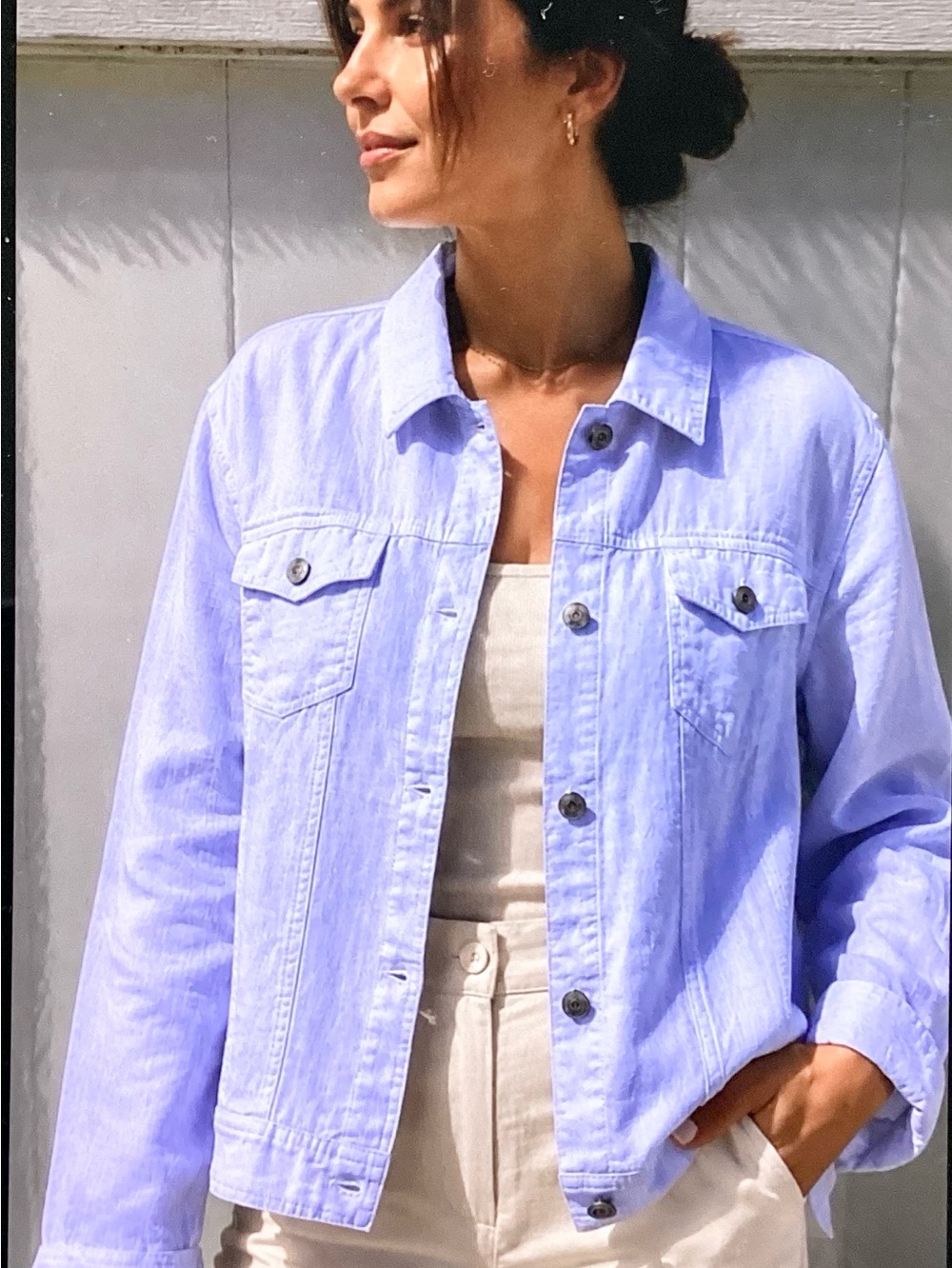 Jones New York Light Blue Linen jacket